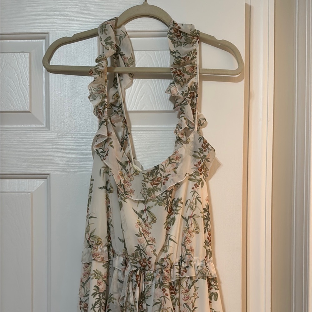 Floral Ruffle Halter Dress